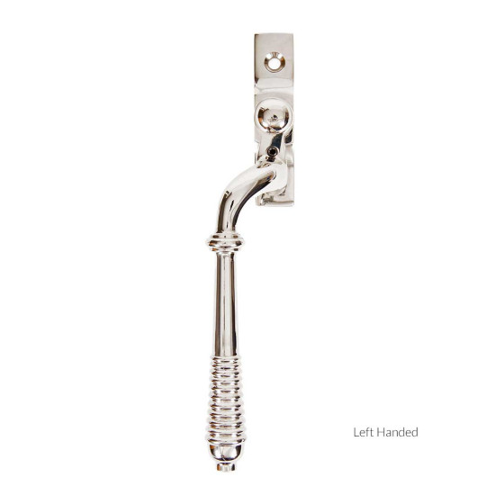 Reeded Espagnolette Casement Fastener - Polished Nickel
