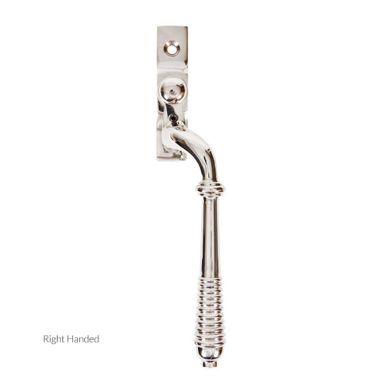 Reeded Espagnolette Casement Fastener - Polished Nickel