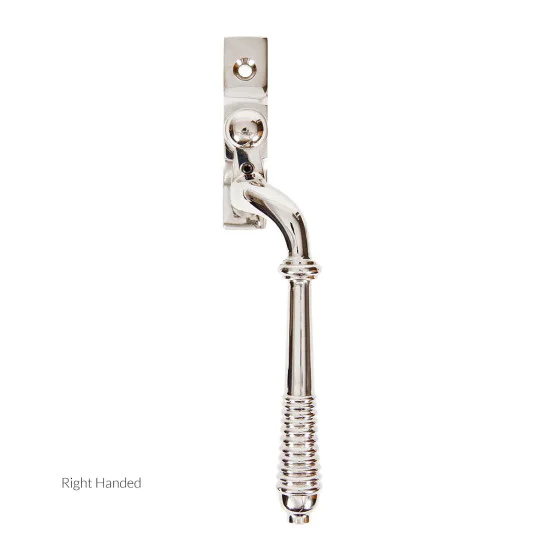 Reeded Espagnolette Casement Fastener - Polished Nickel