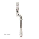 Reeded Espagnolette Casement Fastener - Polished Nickel