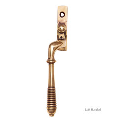 Reeded Espagnolette Casement Fastener - Polished Bronze