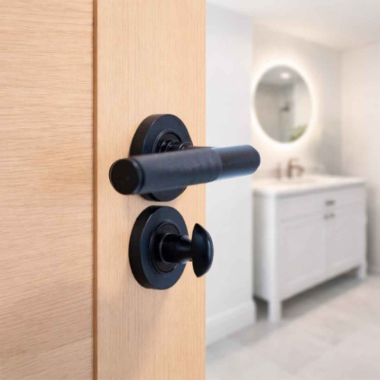 Matt Black Art Deco Bathroom Thumbturn