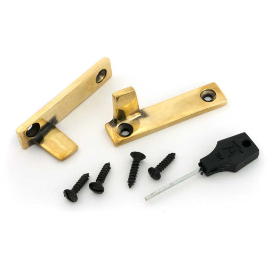 Aged Brass Night-Vent Locking Brompton Fastener