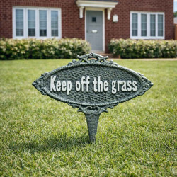 Keep off the grass sign spike