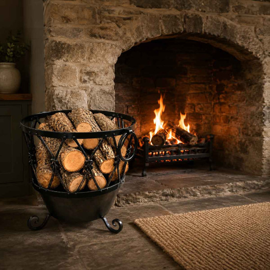 Large Rustic Log Basket