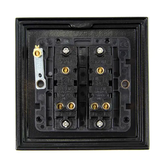 Black Double Light Switch