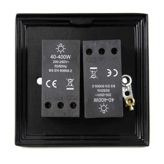 Black Double Dimmer Switch