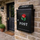 Red Rose Wall Mounted Post Box