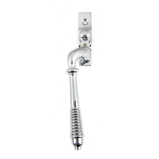 Reeded Espagnolette Casement Fastener - Polished Chrome