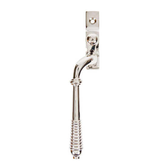 Reeded Espagnolette Casement Fastener - Polished Nickel
