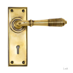 Reeded Lever - Aged Brass