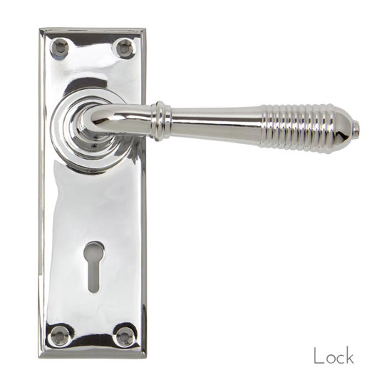 Reeded Lever - Polished Chrome