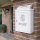 Silver Rose Wall Mounted Post Box - White Finish