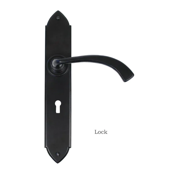 Traditional Blacksmith Gothic Curved Lever Door Handle