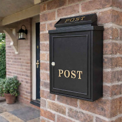 Wall Mounted Post Box - Gold Text