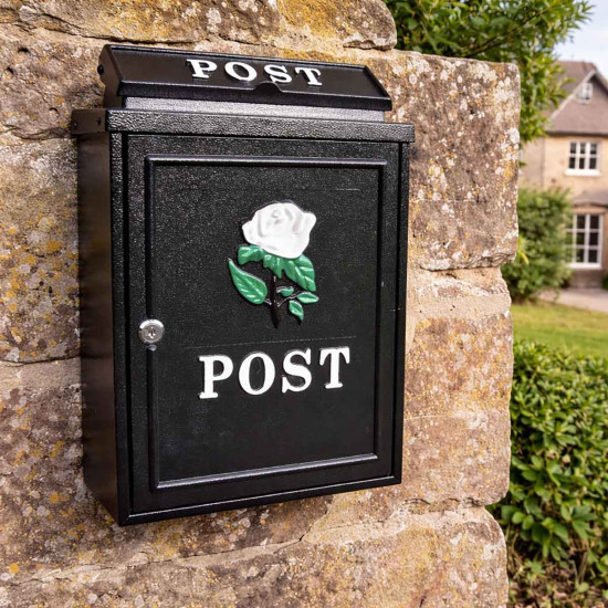 White Rose Wall Mounted Post Box