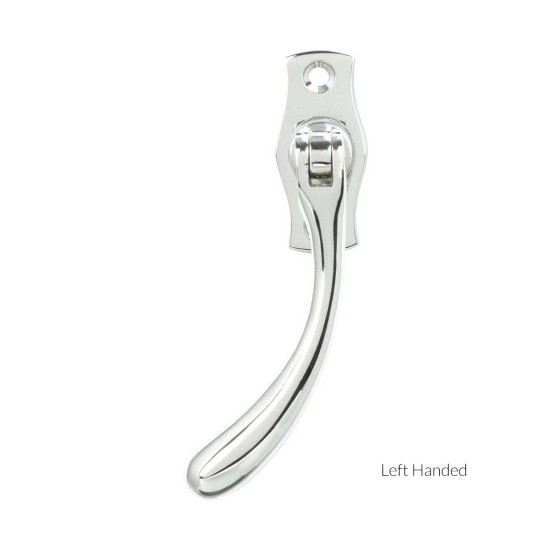 Polished Chrome Pear Drop Lockable Espagnolette Casement Fastener