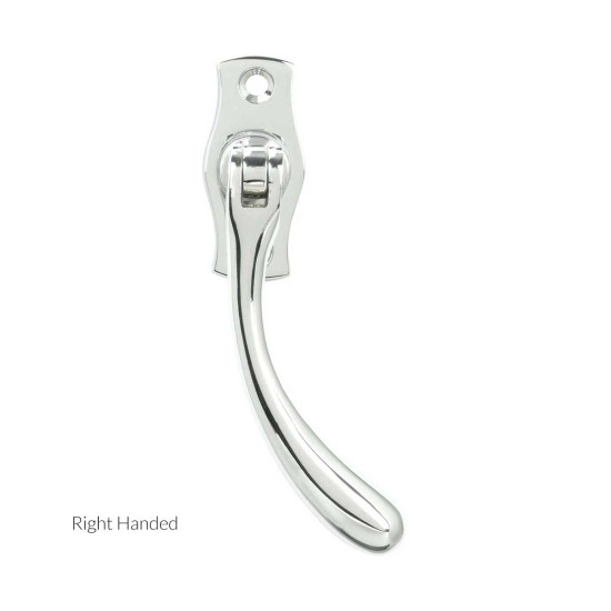 Polished Chrome Pear Drop Lockable Espagnolette Casement Fastener