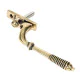 Reeded Espagnolette Casement Fastener - Aged Brass