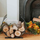 Matt Black Curved Log Holder - Small