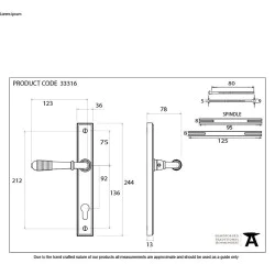 Reeded Slimline Sprung Lever Espagnolette - Polished Nickel