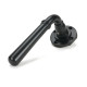 Matt Black Newbury Lever on Rose Set (Art Deco)