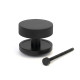 Matt Black Brompton Centre Door Knob (Plain)