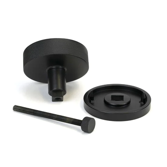 Matt Black Brompton Centre Door Knob (Plain)