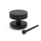 Matt Black Brompton Centre Door Knob (Art Deco)