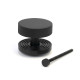 Matt Black Brompton Centre Door Knob (Beehive)