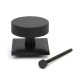 Matt Black Brompton Centre Door Knob (Square)