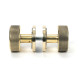 Aged Brass Brompton Mortice/Rim Knob Set (Art Deco)