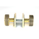 Aged Brass Brompton Mortice/Rim Knob Set (Square)