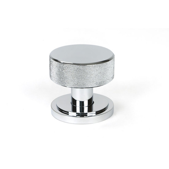 Polished Chrome Brompton Mortice/Rim Knob Set (Art Deco)