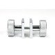Polished Chrome Brompton Mortice/Rim Knob Set (Square)