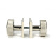 Polished Nickel Brompton Mortice/Rim Knob Set (Square)