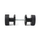 Matt Black Brompton Mortice/Rim Knob Set (Art Deco)