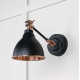 Smooth Copper Brindley Wall Light in Elan Black