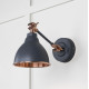 Smooth Copper Brindley Wall Light in Slate