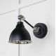 Smooth Nickel Brindley Wall Light in Elan Black