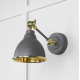 Smooth Brass Brindley Wall Light in Bluff