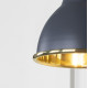 Smooth Brass Brindley Wall Light in Slate