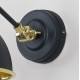 Smooth Brass Brindley Wall Light in Soot