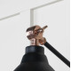Hammered Copper Brindley Wall Light in Elan Black