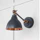 Hammered Copper Brindley Wall Light in Slate