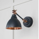 Hammered Copper Brindley Wall Light in Soot
