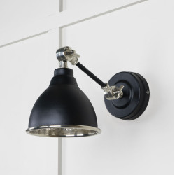 Hammered Nickel Brindley Wall Light in Elan Black