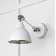 Hammered Nickel Brindley Wall Light in Flock