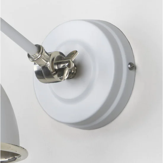 Hammered Nickel Brindley Wall Light in Flock