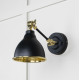 Hammered Brass Brindley Wall Light in Elan Black